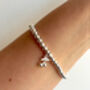 Sterling Silver Cherry Charm Beaded Bracelet, thumbnail 1 of 6