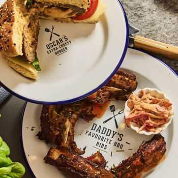 Personalised Father's Day Daddy And Me BBQ Plate Set, 2 of 4
