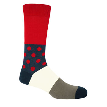 His And Hers Mayfair Socks Scarlet And Navy, 3 of 5