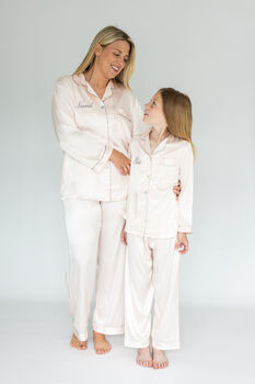 Personalised Girl's Pink Silky Pyjama's, 6 of 7