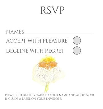 Pack Of 12 Daisy Original Personalised Wedding Invitations, 5 of 6