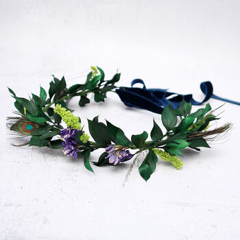 'Juno' Winter Wedding Headband Bridal Flower Crown, 2 of 9