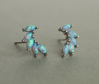 Opal Turquoise Wing Stud Earrings, 5 of 8