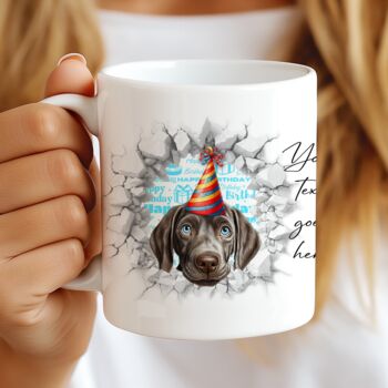 Personalised Weimaraner Birthday Break Through, 7 of 8