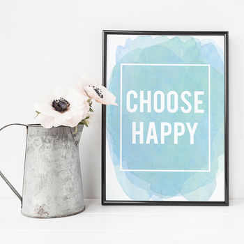 Choose Happy Inspirational Quote Print, 7 of 7