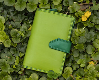 Lime Green Multi Colour Leather Purse Wallet Rfid, 3 of 10