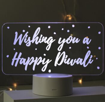 Personalised Diwali LED Colour Changing Night Light, 2 of 3