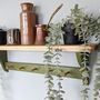 Cottage Style Wooden Shelf With Peg Rail Bancha Green, thumbnail 1 of 5