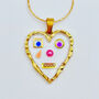 Cute Robots Heart Necklace Small Hand Made, thumbnail 1 of 7