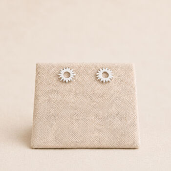 Sterling Silver Sun Stud Earrings, 3 of 8