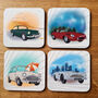 Personalised Set Of Four Classic Car Coasters, thumbnail 1 of 9