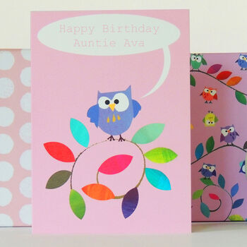 Personalised Owl Branch Card, 5 of 5