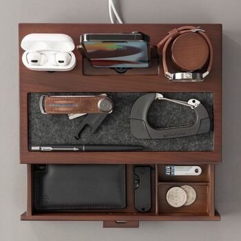 Wooden Charging Station For Men The Hub, 4 of 7