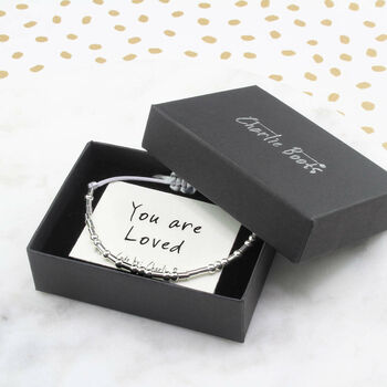 Sterling Silver 925 You Are Loved Morse Code Bracelet, 3 of 5