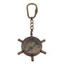 Bronze Ship Wheel Compass Keyring, thumbnail 8 of 9