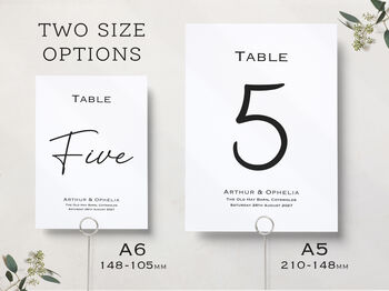 Wedding Table Numbers Calligraphy Style, 3 of 3