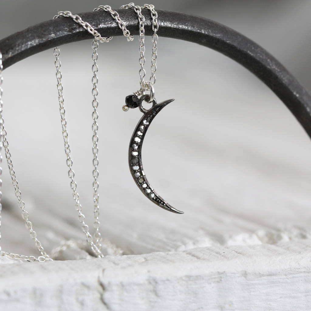 Diamond Crescent Moon Necklace By Artique Boutique | notonthehighstreet.com