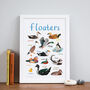 'Floaters' Illustrated Bird Art Print, thumbnail 1 of 3