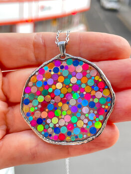 Statement Disco Necklace With Colourful Glitter, 6 of 12