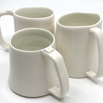 Porcelain White Cup Mug Glazed Handmade, 6 of 10