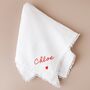 Personalised Name Embroidered White Linen Napkin, thumbnail 3 of 4