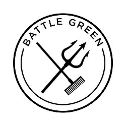 Battle Green logo with a rake and trident in the center.