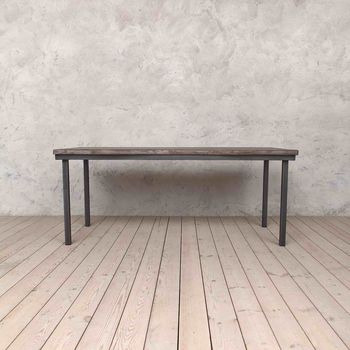 Marlow Live Edge Solid Oak Industrial Dining Table, 4 of 6