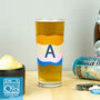 Personalised Wavy Stripe Initial Printed Pint Glass, thumbnail 2 of 9