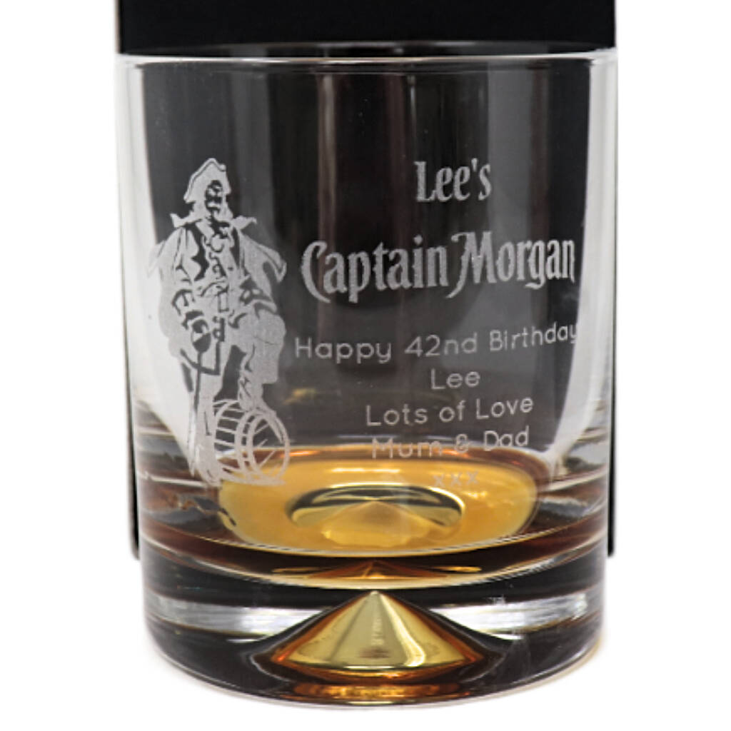 Personalised Captain Morgan Pirate Rum Design Tumbler Glass