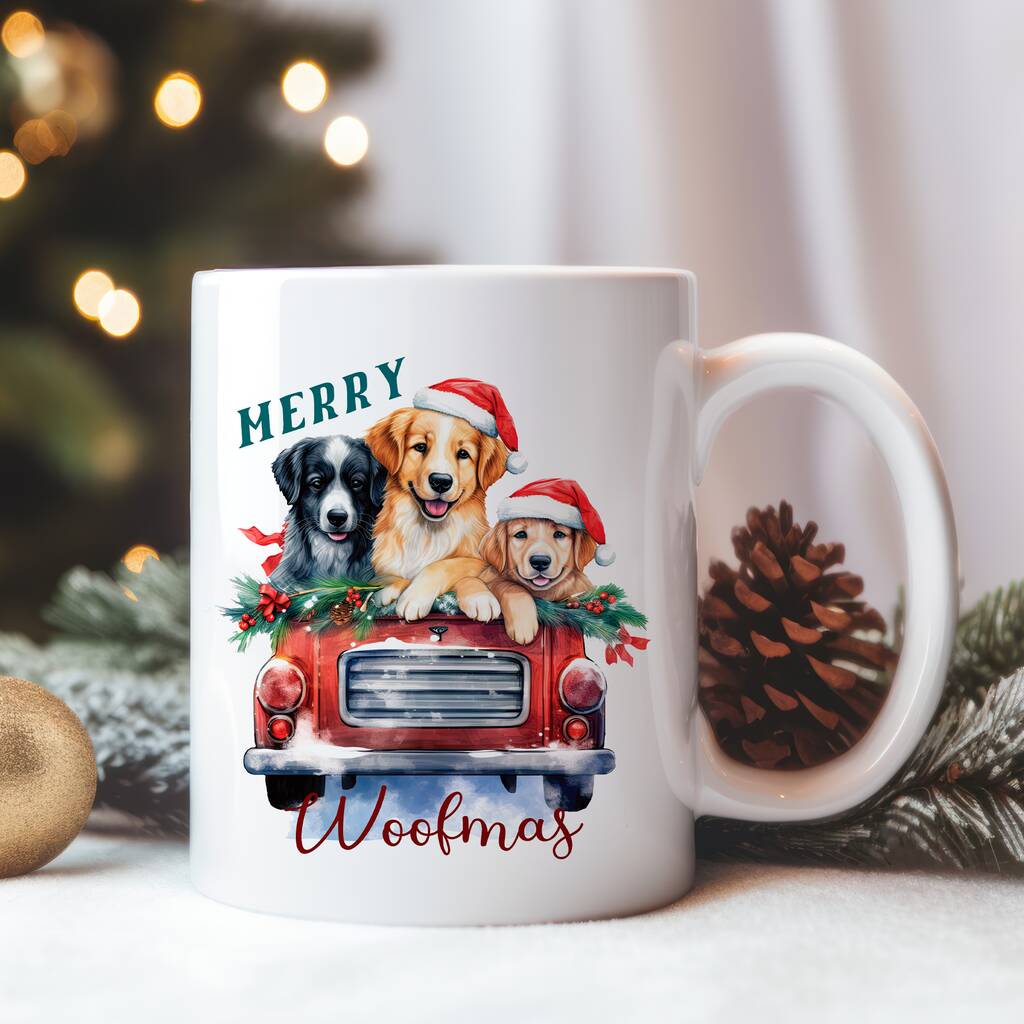 christmas dog mug