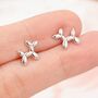 Sterling Silver Balloon Dog Stud Earrings, thumbnail 2 of 12