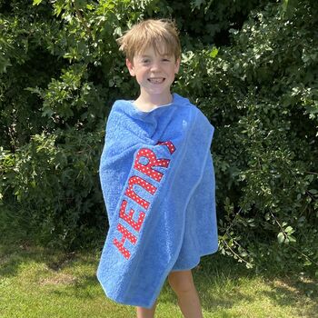 Personalised Children's Beach Towel With Letters, 5 of 10
