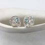 Handmade Blue Topaz Flow Stud Earrings, thumbnail 1 of 9