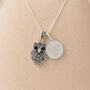 Personalised Sterling Silver Marcasite Owl Pendant Necklace, thumbnail 1 of 10