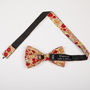 Mens Orange And Red Floral Bow Tie, thumbnail 5 of 6