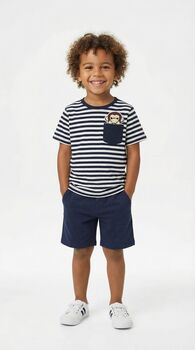Zippy Navy Stripe T Shirt, 5 of 7