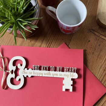 Personalised Key To My Heart Valentines Keepsake Card, 5 of 12
