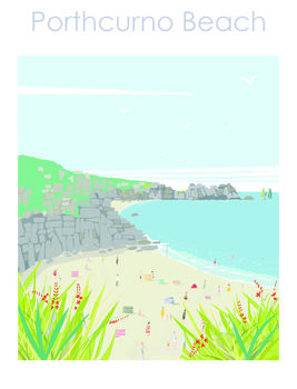 Porthcurno Beach Cornwall Travel Print, 6 of 6