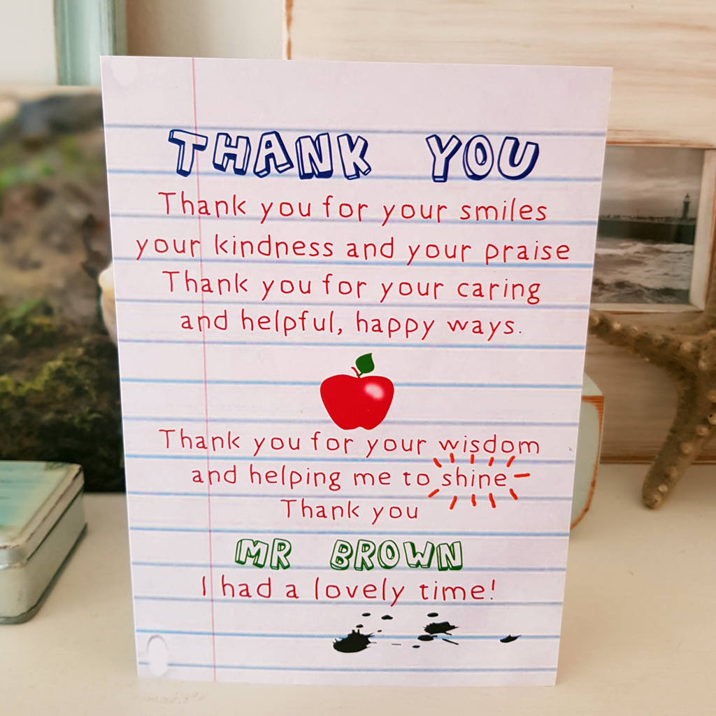 How To Write A Thank You Card To Your Teacher