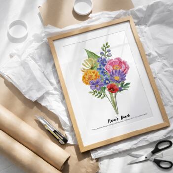 Personalised Birth Flower Mum’s Bunch Print, 8 of 12