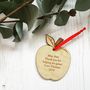 Personalised Teacher Gift Hanging Apple Decoration, thumbnail 2 of 4