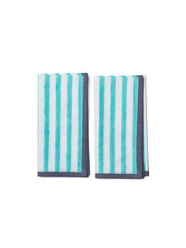 Block Stripe Napkins Set Of Two: Mint/White, 2 of 6