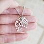 Sterling Silver 30th Birthday Leaf Necklace, thumbnail 4 of 12