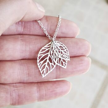 Sterling Silver 30th Birthday Leaf Necklace, 4 of 12
