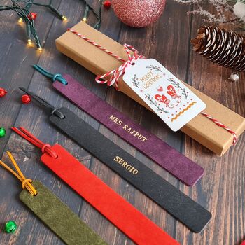 Custom Personalized Leather Bookmark For 3rd Anniversary, 5 of 6