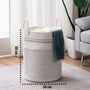 58 L White Cotton Rope Woven Storage Basket, thumbnail 9 of 9