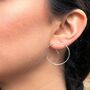 Sterling Silver Medium Wire Hoop Earrings, thumbnail 2 of 3