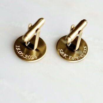 Secret Message Solid Bronze Or Copper Cufflinks, 3 of 10