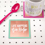 'Life Happens, Gin Helps' Solid Copper Coaster, thumbnail 1 of 5