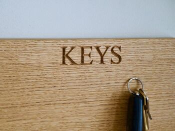 Personalised Oak Magnetic Key Rack, 2 of 5
